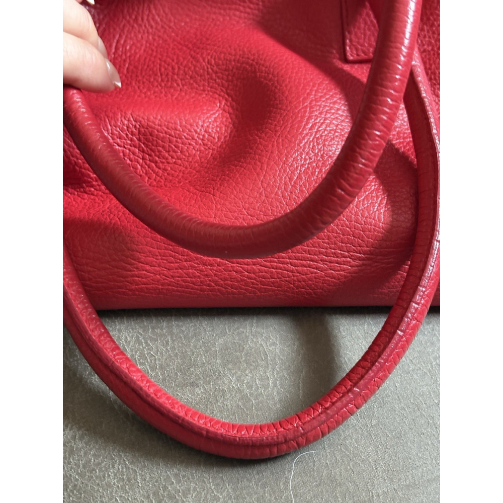 Furla VTG Y2K Cherry Red Leather Tote Bag Mob Wife Luxury EUC Early 2000s Chic - Picture 7 of 13